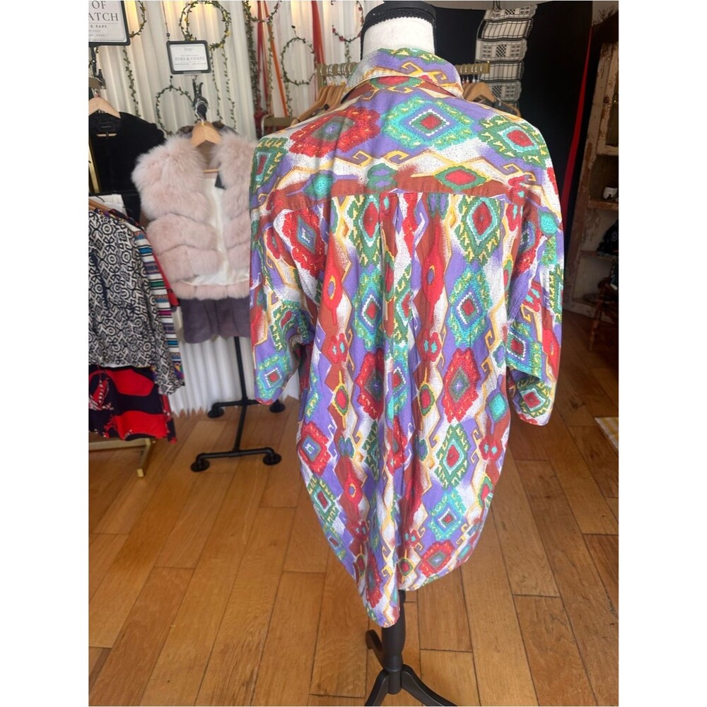 New Man – Multicolor Aztec/Geometric Print Robe Shirt - Picture 4 of 7